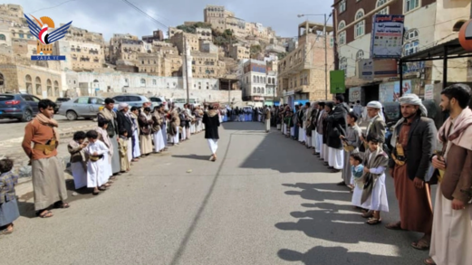 وقفات حاشدة بالمحويت تأكيدًا على استمرار التعبئة والاستعداد للجولة القادمة