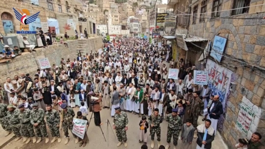 المحويت .. 96 مسيرة تأكيدًا على ثبات الموقف المساند لفلسطين ولبنان وإيران