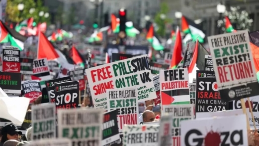 آلاف البرتغاليين يشكّلون سلسلة بشرية في كويمبرا دعماً لفلسطين ورفضًا لإبادة غزة