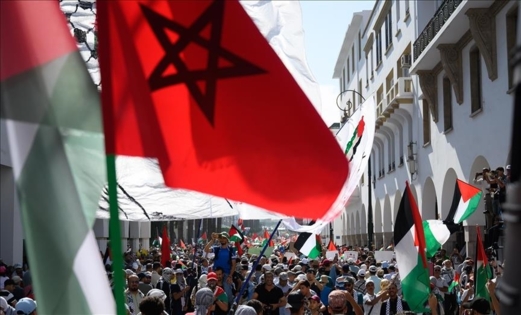 وقفة في العاصمة المغربية دعماً لفلسطين وتنديداً بالحصار الصهيوني لغزة