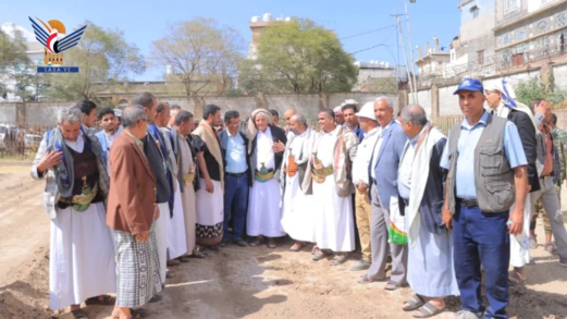 تدشين العمل في مشروع تعشيب ملعب الشهيد الكبسي بمدينة إب