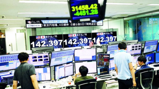 ارتفاع الأسهم اليابانية مع تراجع عوائد السندات.. وتأرجح الين وسط مخاوف من تدخل رسمي