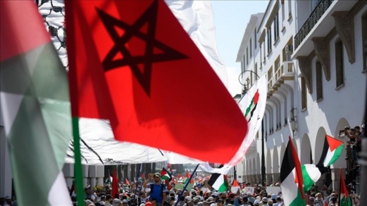  عشرات المغاربة ينظمون وقفة احتجاجية أمام البرلمان رفضا لتجويع الفلسطينيين بغزة