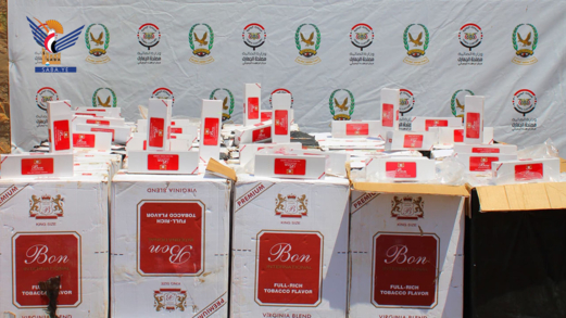 مركز الراهدة الجمركي يحبط محاولة تهريب كمية من السجائر