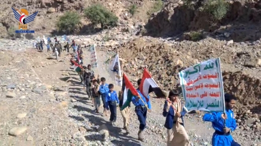 مسير لطلاب مدرسة شهيد الإسلام النموذجية الصيفية بحريب القراميش بمأرب