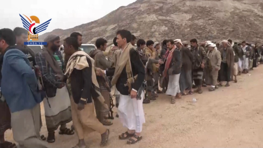 وفد من مشايخ ووجهاء قبائل سفيان يزور المرابطين في جبهة خب والشعف بالجوف