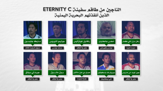 فيديو || مشاهد للحظة إنقاذ طاقم السفينة "ETERNITY C" وشهادات للطاقم تؤكد وجهتها لميناء أم الرشراش بفلسطين المحتلة فيديو || مشاهد للحظة إنقاذ طاقم السفينة "ETERNITY C" وشهادات للطاقم تؤكد وجهتها لميناء أم الرشراش بفلسطين المحتلة