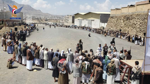 أبناء مديرية شعوب يعلنون النفير لمواجهة العدوان والبراءة من الخونة والعملاء 