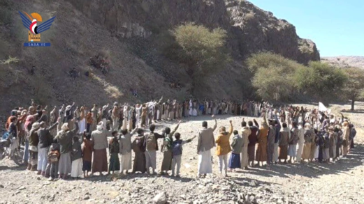مسير راجل ووقفة قبلية في مديرية الحصن بمحافظة صنعاء