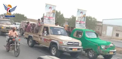 تشييع جثمان الشهيد أسامه الحرضي في عبس محافظة حجة