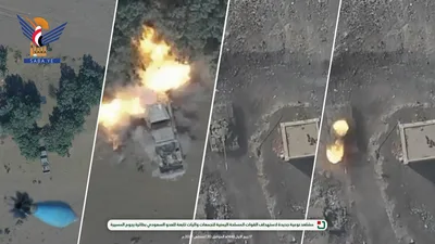 الإعلام الحربي ينشر مشاهد لاستهداف تجمعات للعدو السعودي بمسيرات "رجوم" 