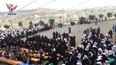 مهرجان للهيئة النسائية بمديرية سنحان في محافظة صنعاء بذكرى المولد النبوي 