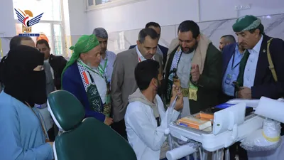 النعيمي والرويشان يدشّنان المخيم الطبي الخيري الثاني لأمراض النساء بجامعة 21 سبتمبر