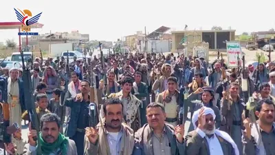 عمران.. مسيرات جماهيرية رفضا لأكذوبة استهداف مكة وتأكيدا على دعم القوات المسلحة