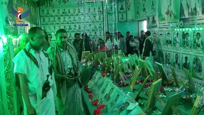 افتتاح معارض وزيارة أسر وروضات الشهداء في عدد من مديريات محافظة حجة